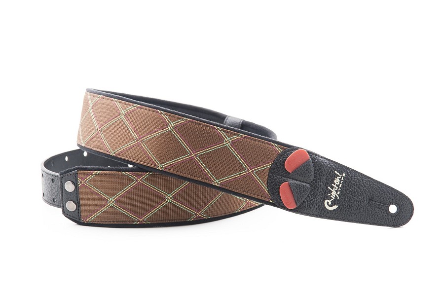 VOX guitar strap diamond cloth brown 